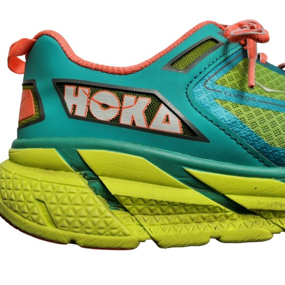 HOKA W Clifton Running ShoesSuper Bright Colors Size 9.5 - Picture 6 of 16